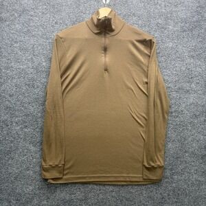Sekri Inc LWCWUS Undershirt 1/4 Zip Mens Medium Brown Long Sleeve Military Base